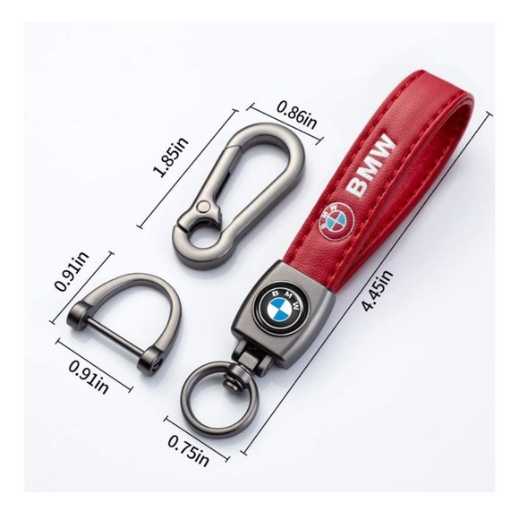 Genuine Leather Car Logo BMW Keychain - Picture 2 of 3